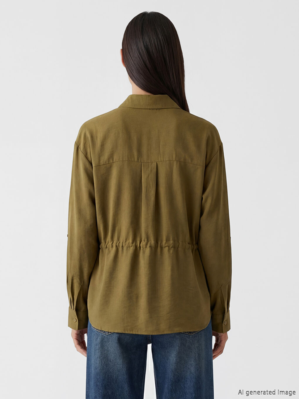 Waist Ruched Women's Shirt-3