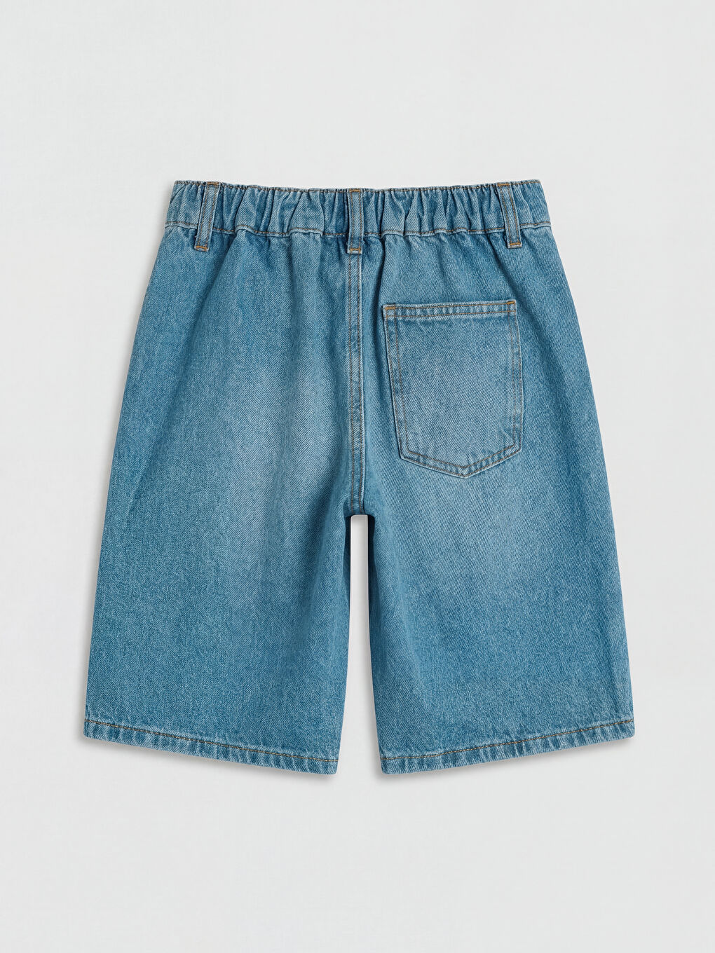 İndigo Yırtık Detaylı Erkek Çocuk Jean Şort-1