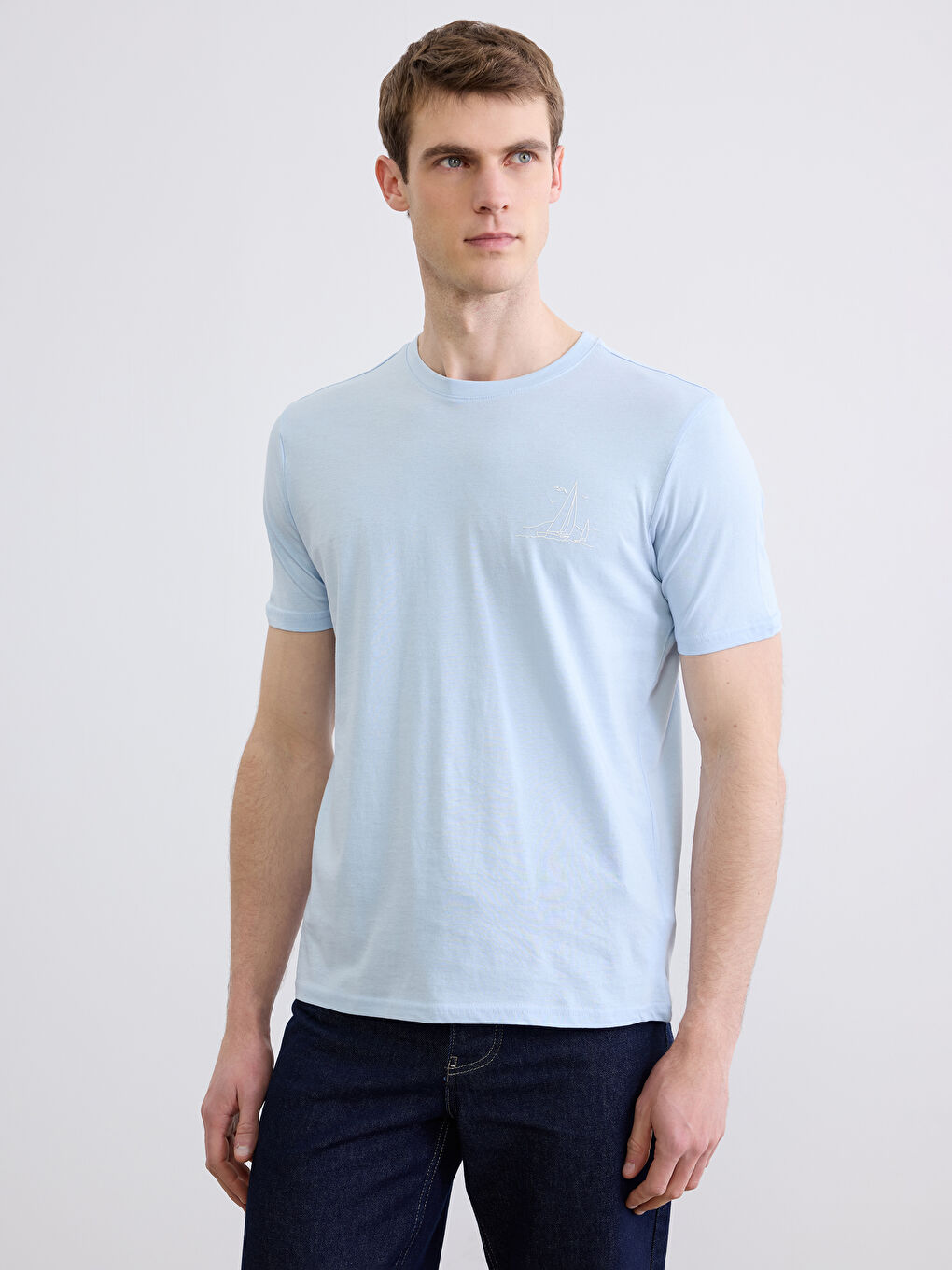 Crew Neck Printed Jersey Man T-Shirt	
