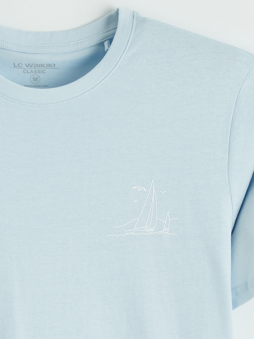 Мужчины Голубой Футболка-1