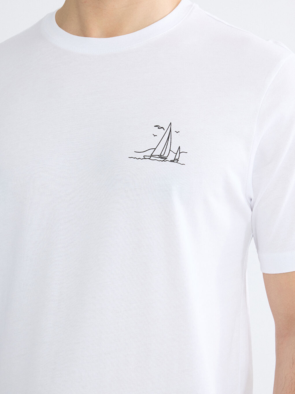 Plus Size Crew Neck Printed Cotton Men's T-Shirt-2