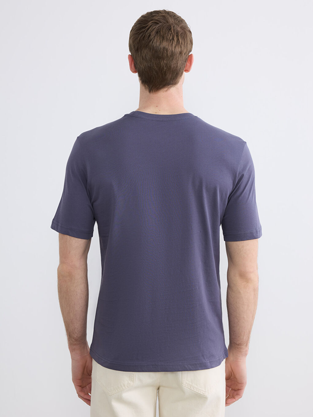 Tricou bărbați din jerseu imprimat cu guler rotund-3