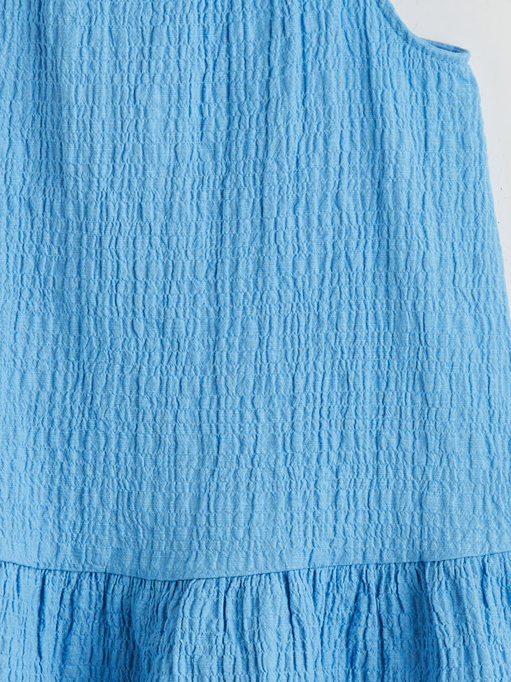 Mavi Halter Yaka Dokulu Kız Çocuk Elbise-2