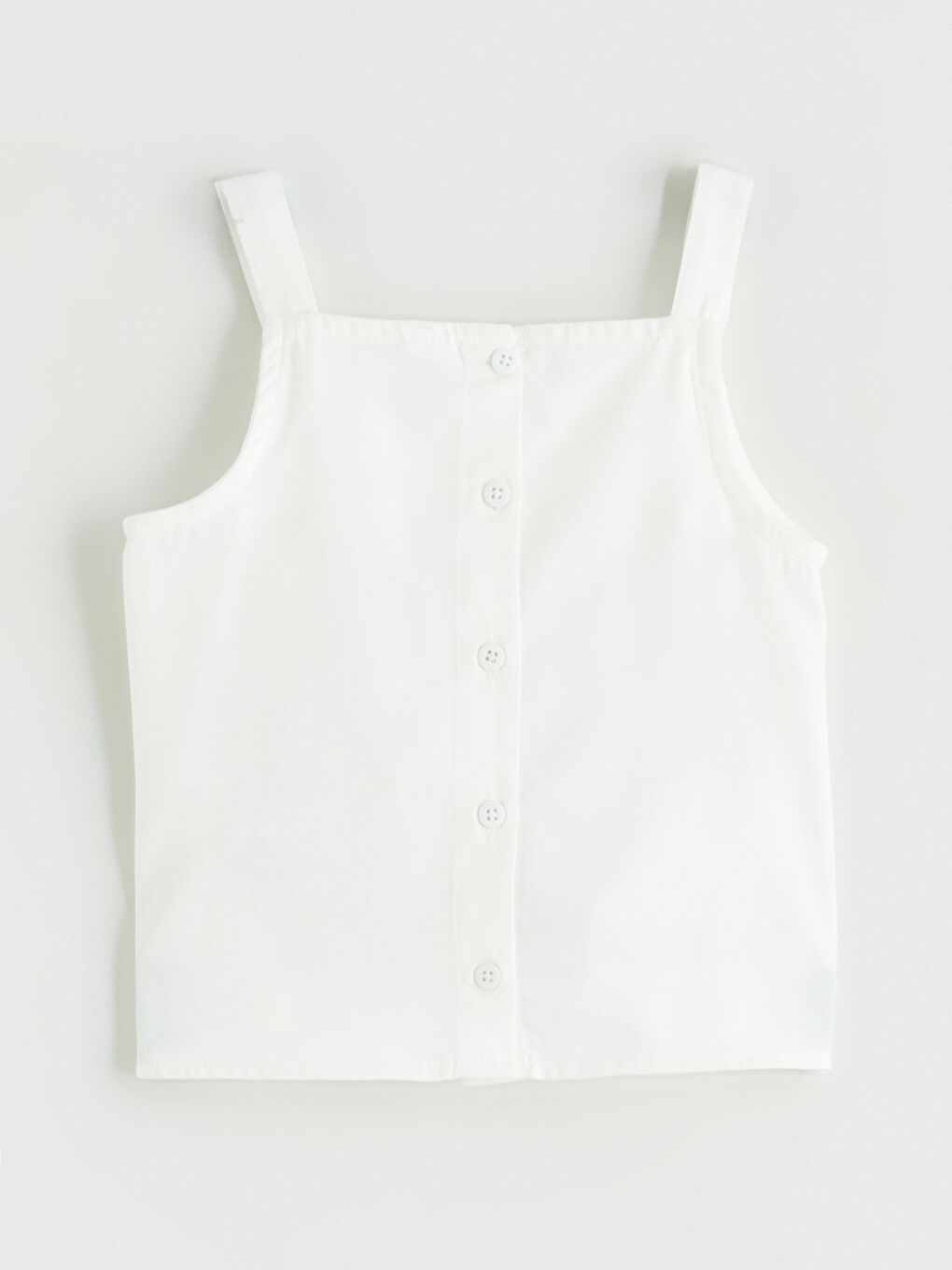 Ekru Kare Yaka Kız Çocuk Bluz