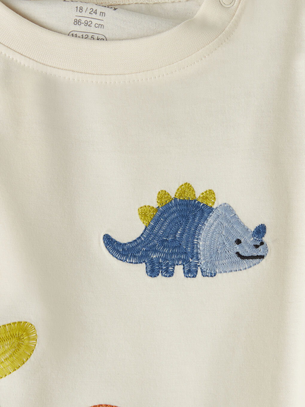 Ekru Dinozor Nakışlı Erkek Bebek Takım-5