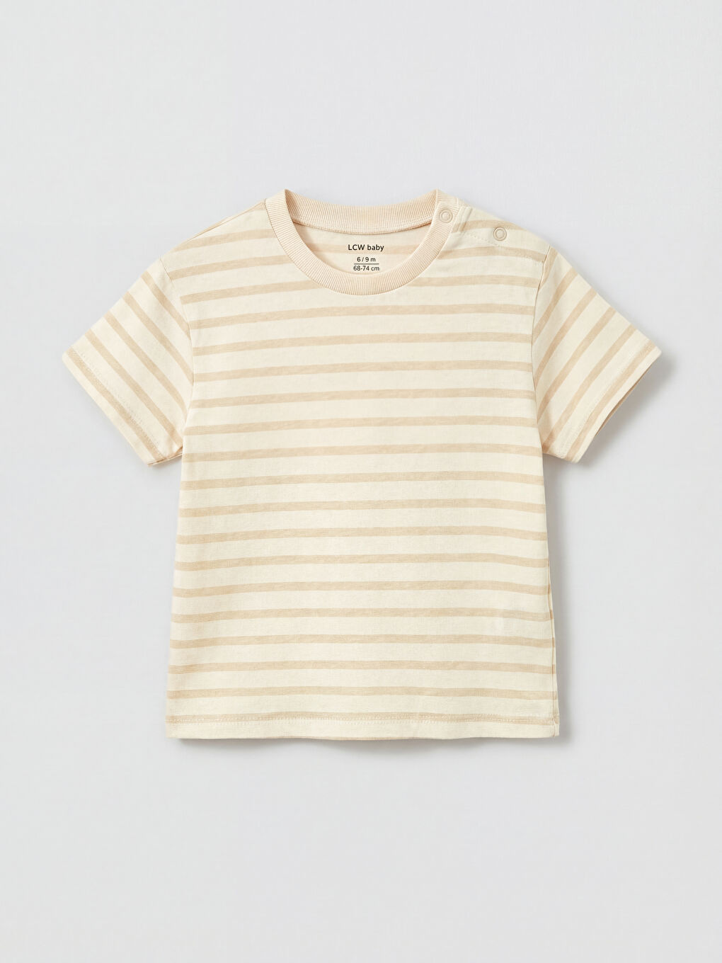 Ekru Çizgili Erkek Bebek Takım-1