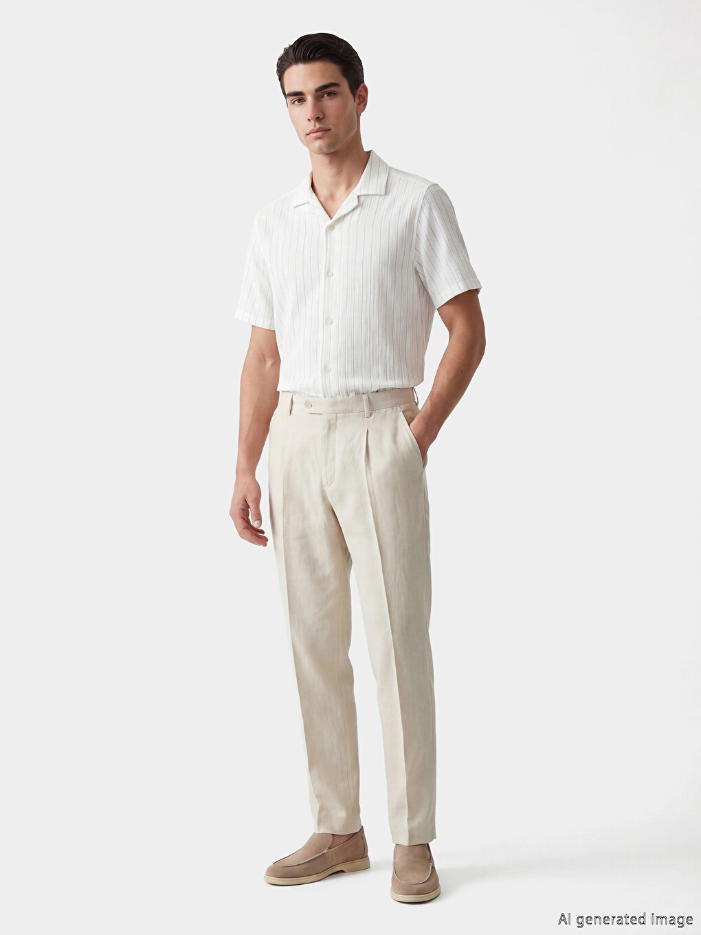 Regular Fit Striped Muslin Men's Shirt-1