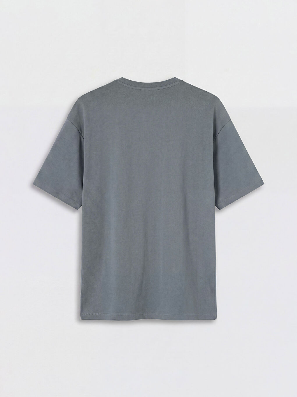 Gri Relax Fit %100 Pamuk Basic Erkek Tişört-1