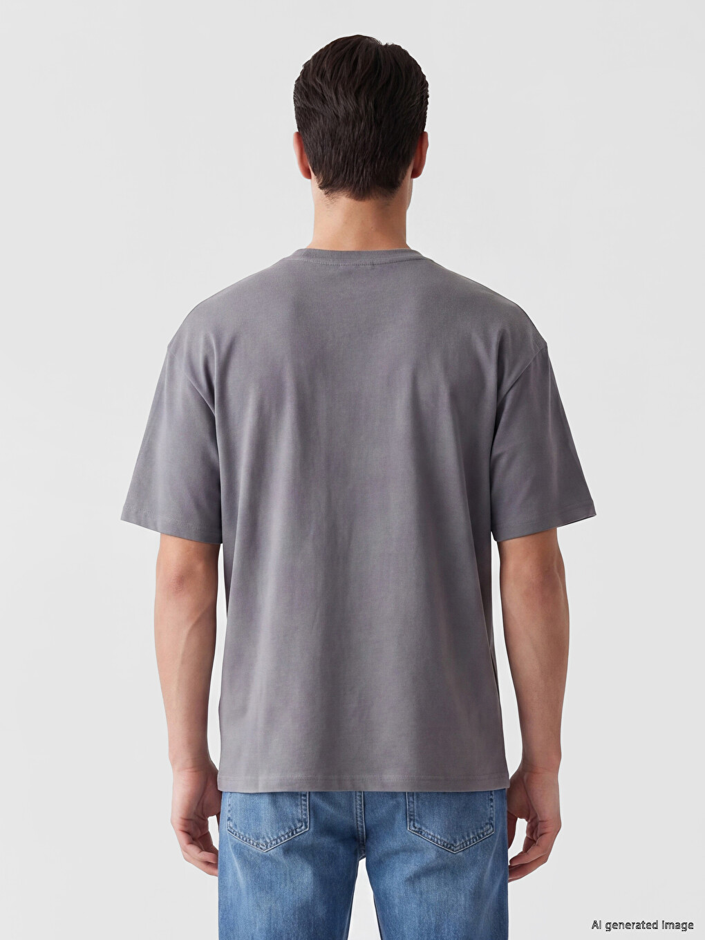 Relax Fit %100 Cotton Basic Men's T-Shirt-2