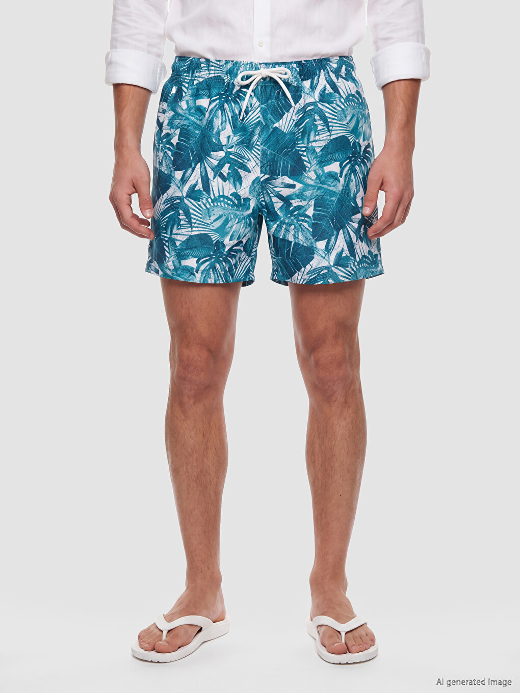 Short Length Patterned Men's Sea Shorts-1