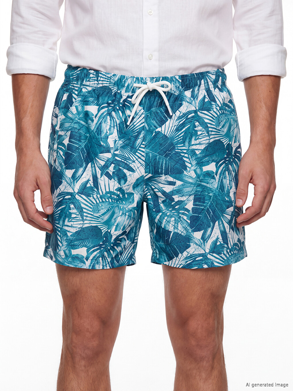 Short Length Patterned Men's Sea Shorts-2