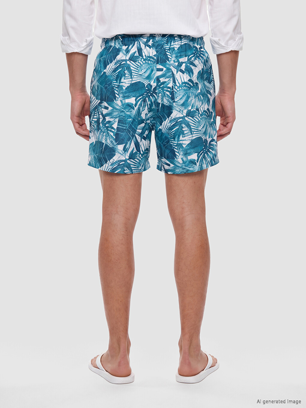 Short Length Patterned Men's Sea Shorts-3