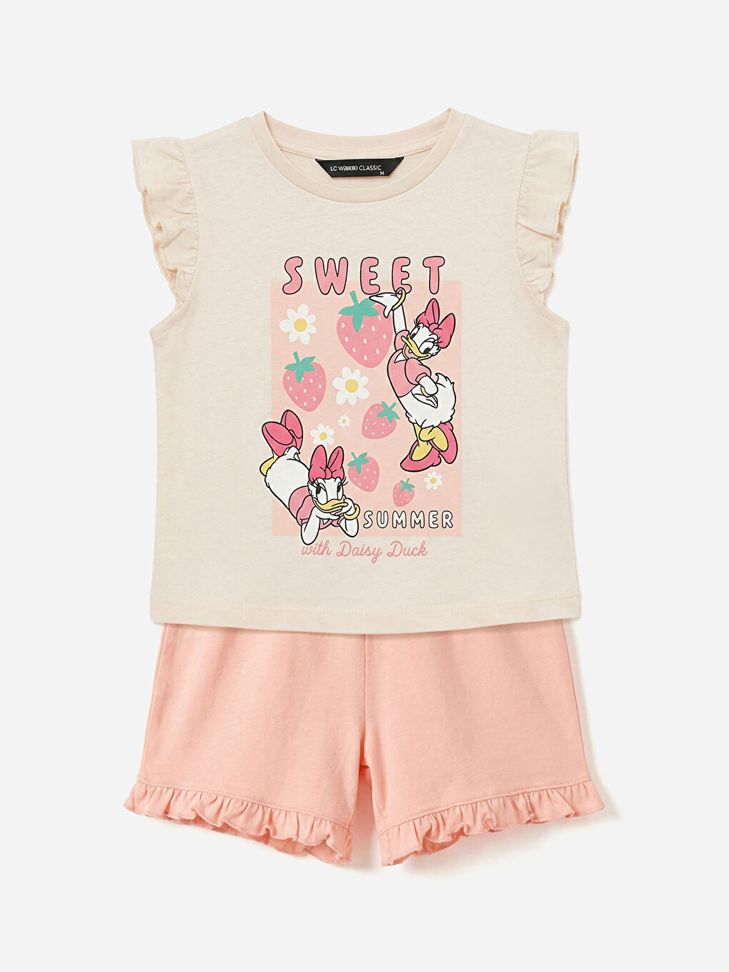 Pembe Daisy Duck Baskılı Kız Bebek Bluz ve Şort
