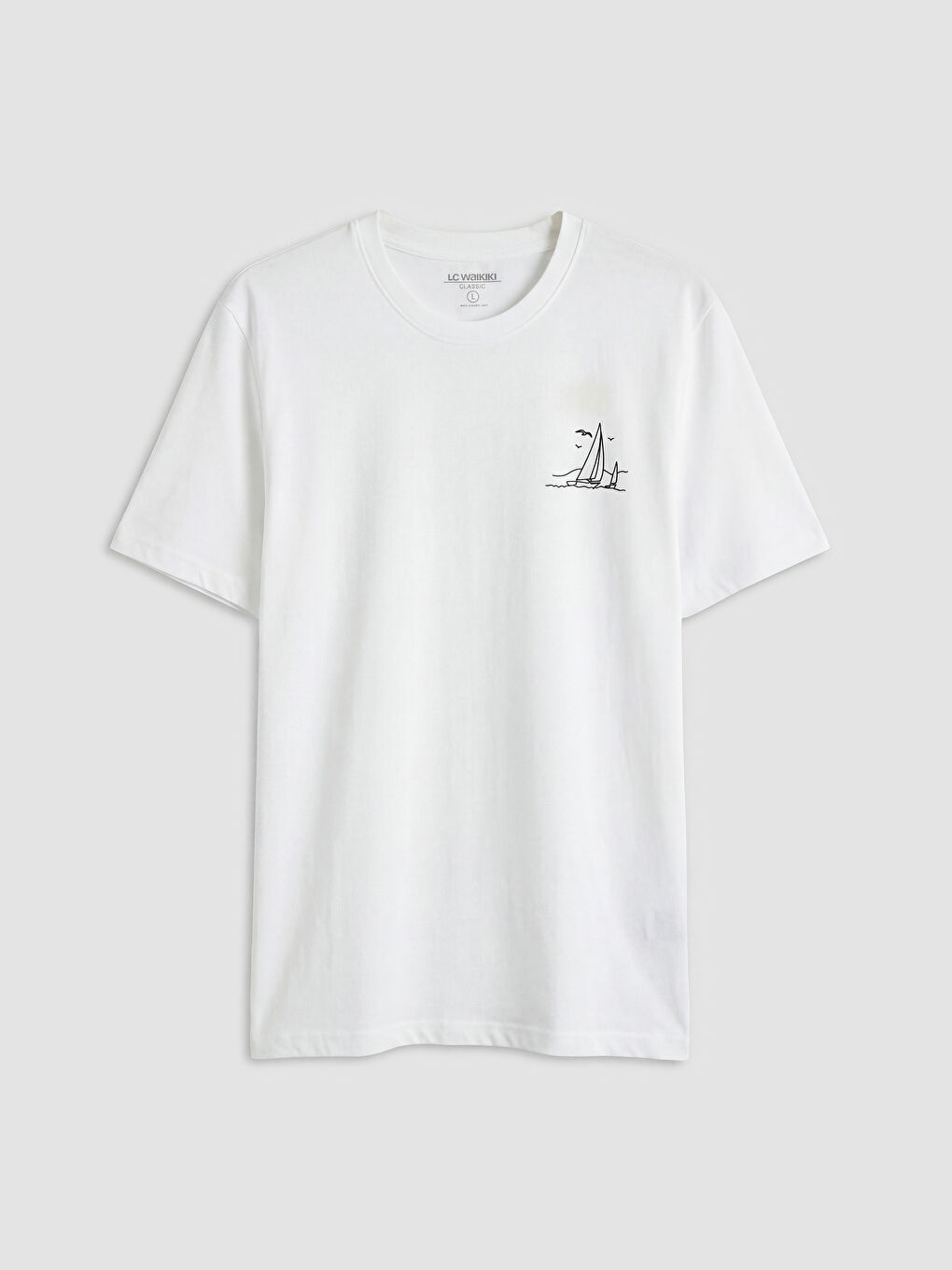 تي شيرت رجالي مطبوع بياقة دائرية-6