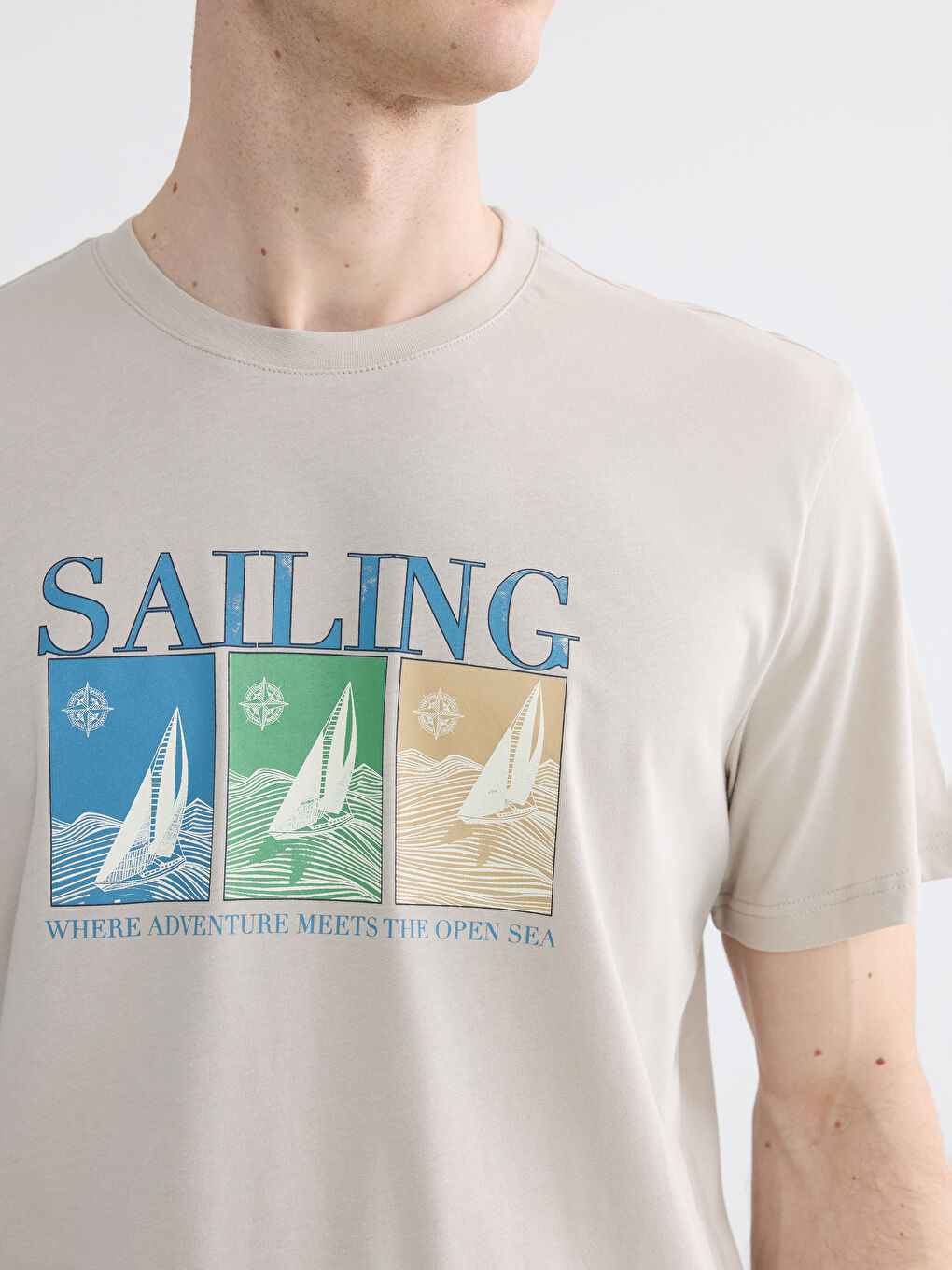 Crew Neck Printed Men's Jersey T-Shirt-2