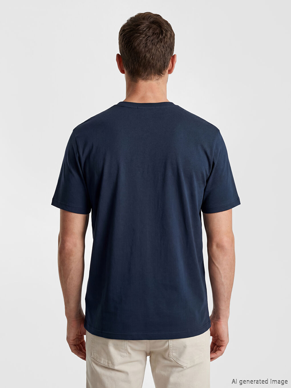 تي شيرت جيرسي مطبوع برقبة مستديرة للرجال-3