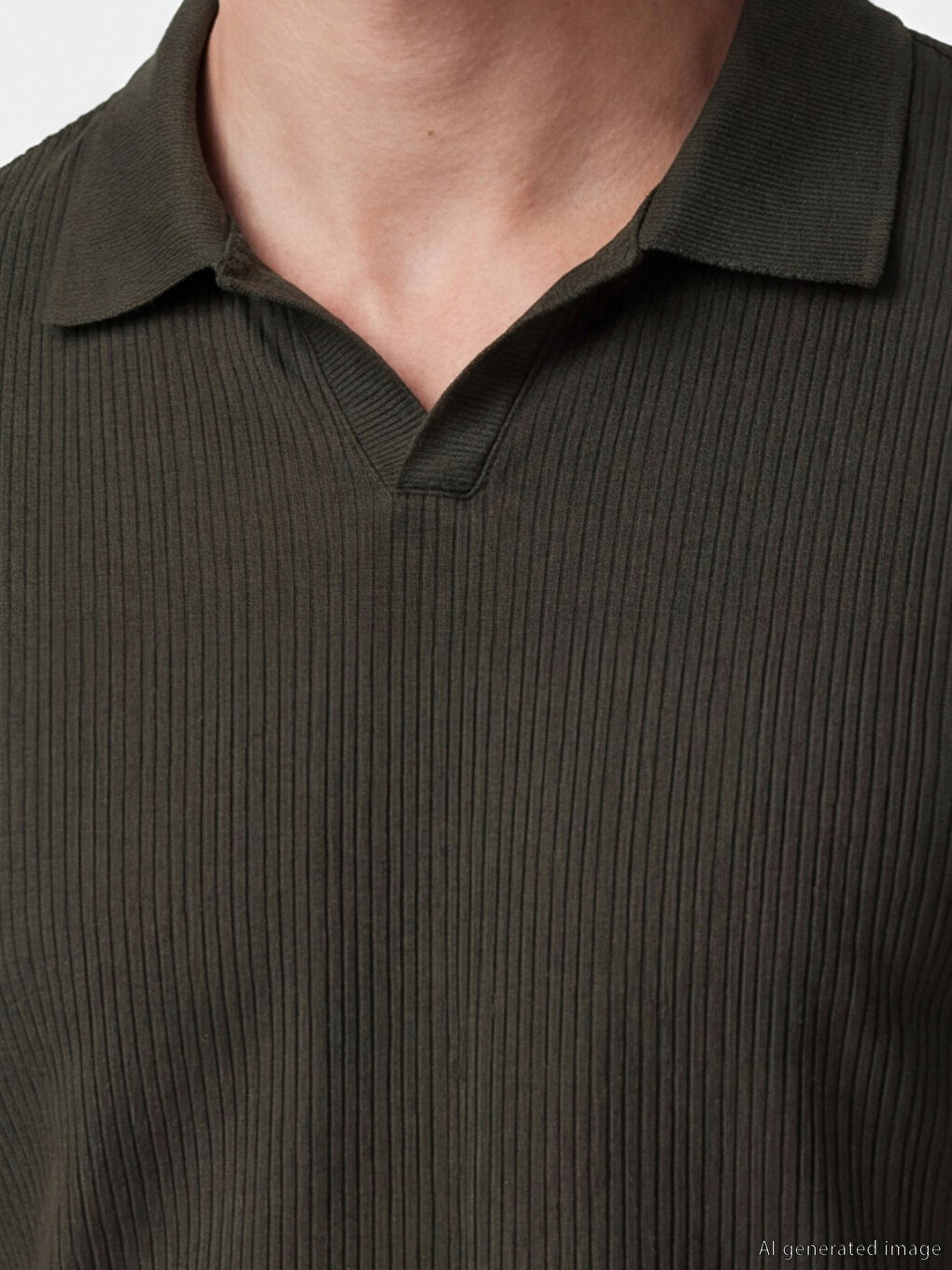 Kahverengi Polo Yaka Erkek Tişört-2