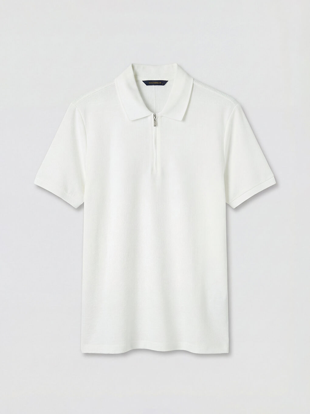 Ekru Standart Fit Polo Yaka Strüktürlü Erkek Tişört-4