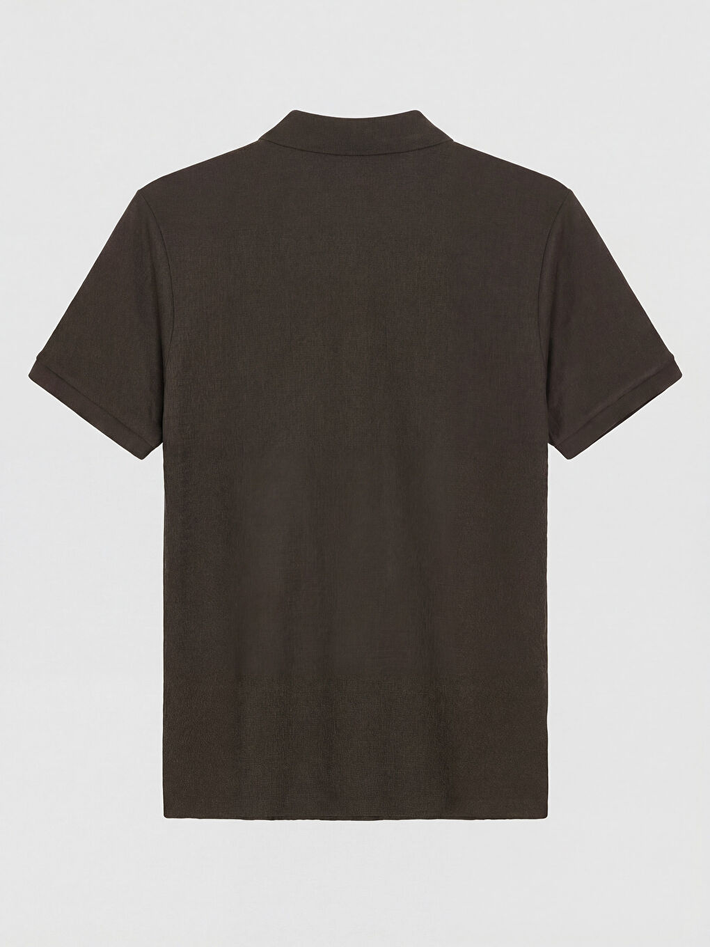 Haki Fermuarlı Polo Yaka Strüktürlü Erkek Tişört-1