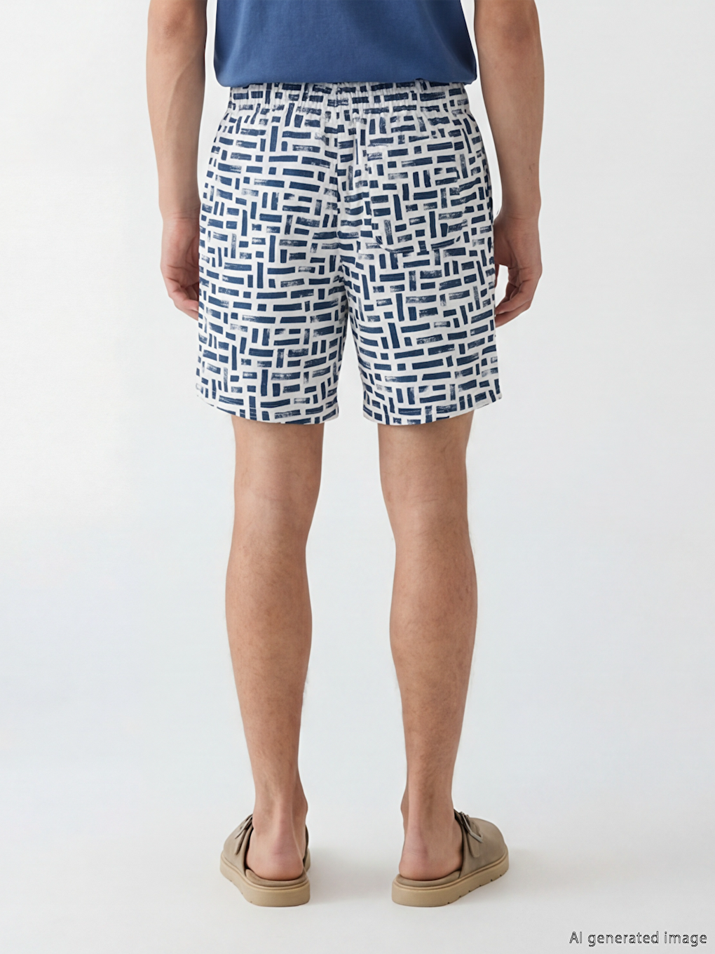 Knee Length Patterned Men's Swimming Shorts-2