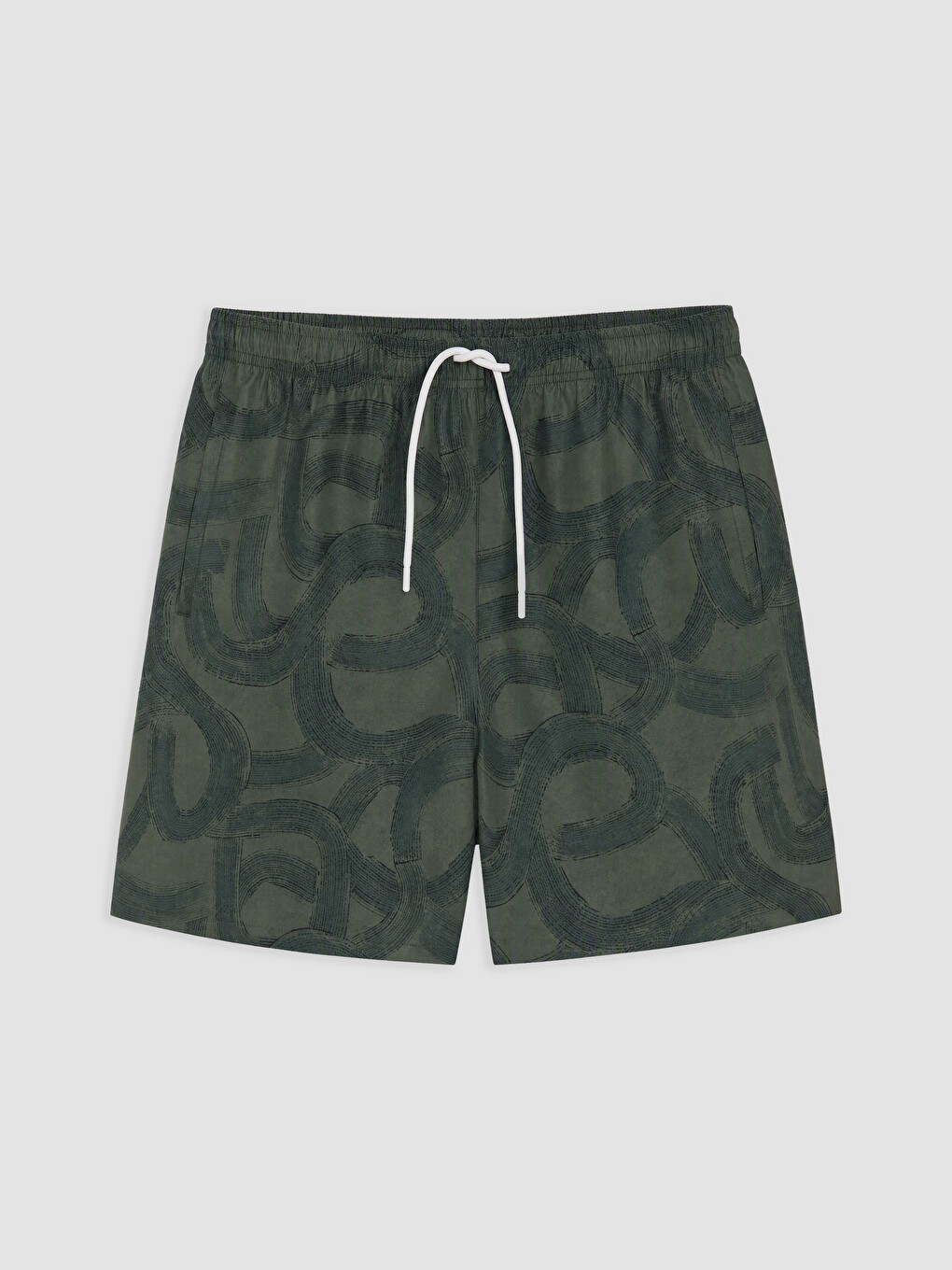 Short Length Patterned Men's Swim Shorts