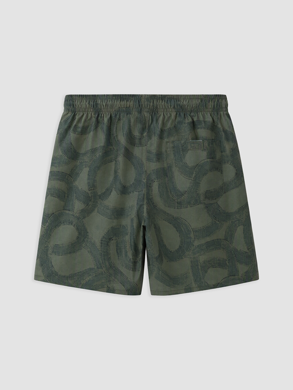 Short Length Patterned Men's Swim Shorts-1