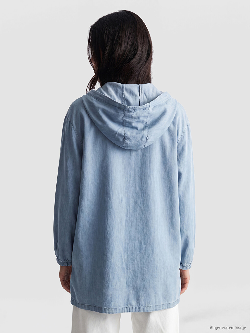 Women's Denim Tunic With Hood-6