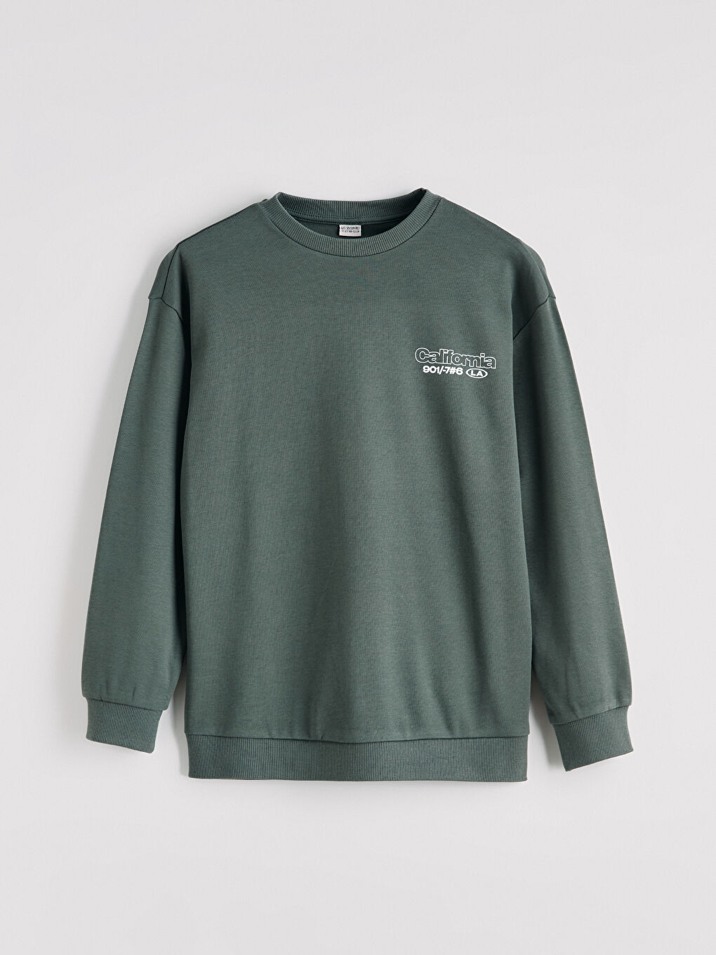 Yeşil California Baskılı Erkek Çocuk Sweatshirt-1