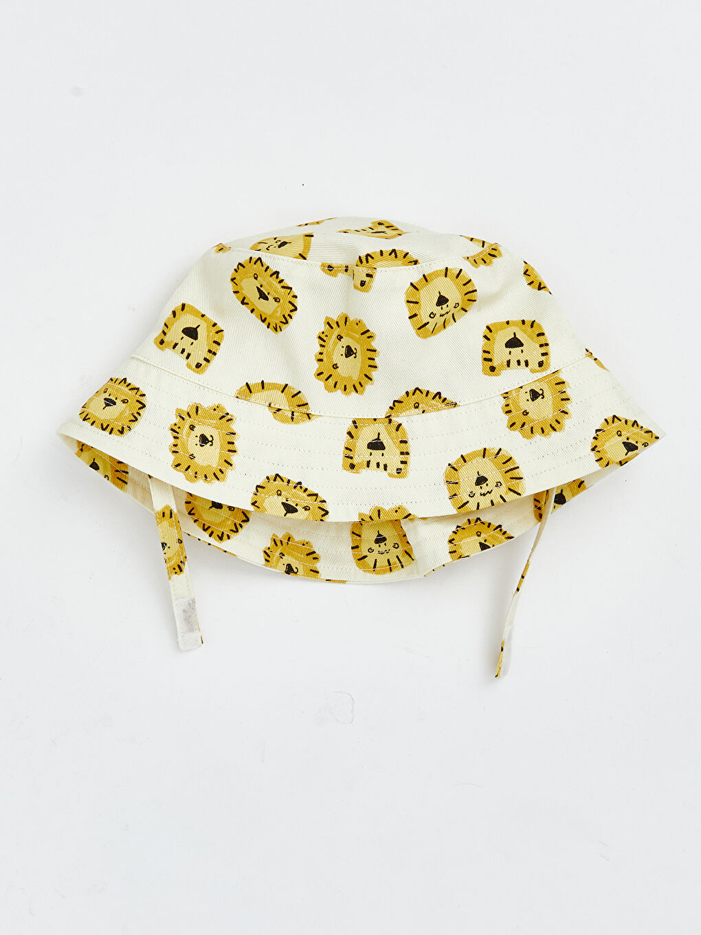 Bej Baskılı Erkek Bebek Bucket Şapka -1