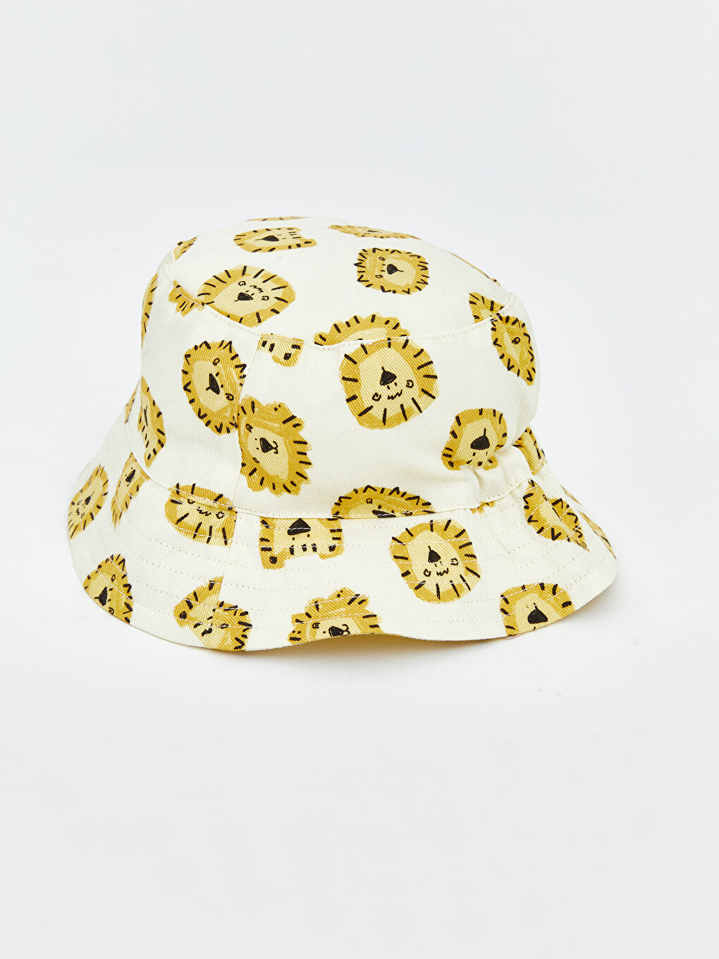 Bej Baskılı Erkek Bebek Bucket Şapka -2