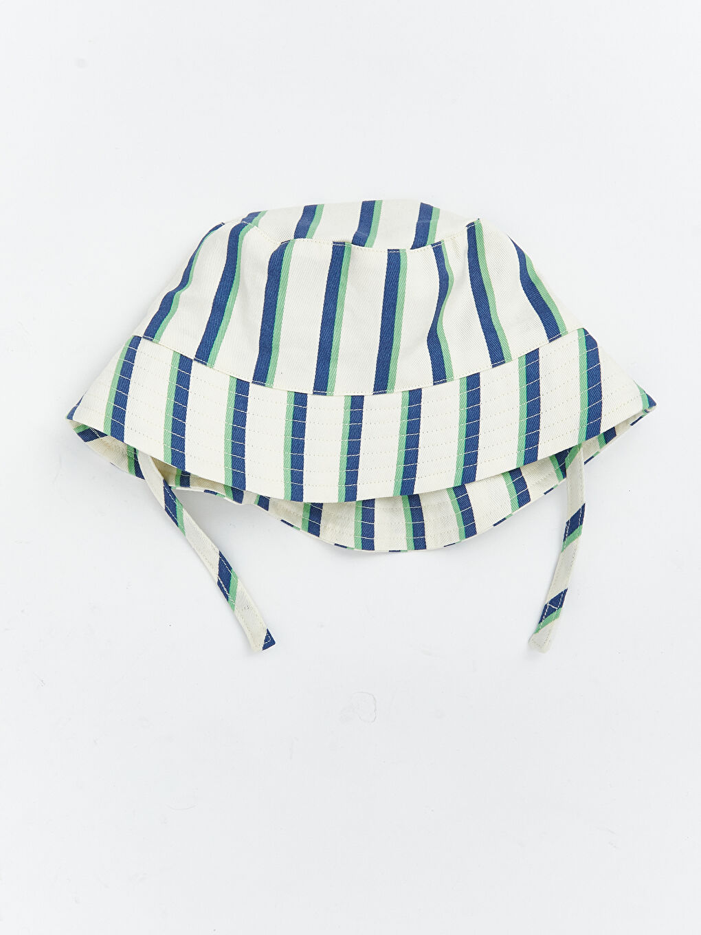 Ekru Çizgili Erkek Bebek Bucket Şapka-1