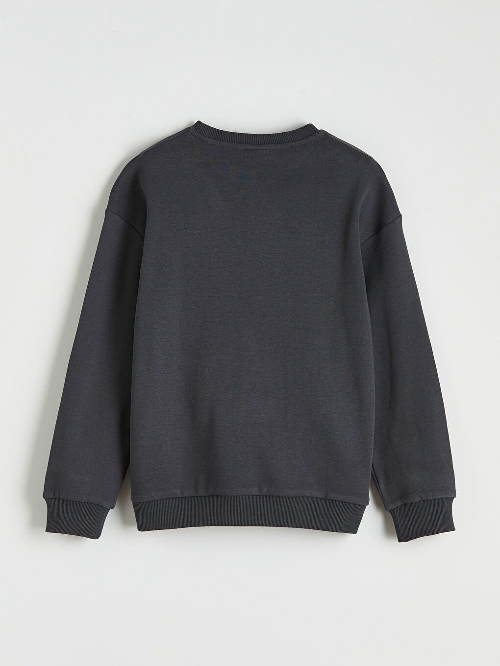 Antrasit Bisiklet Yaka Baskılı Erkek Çocuk Sweatshirt-1