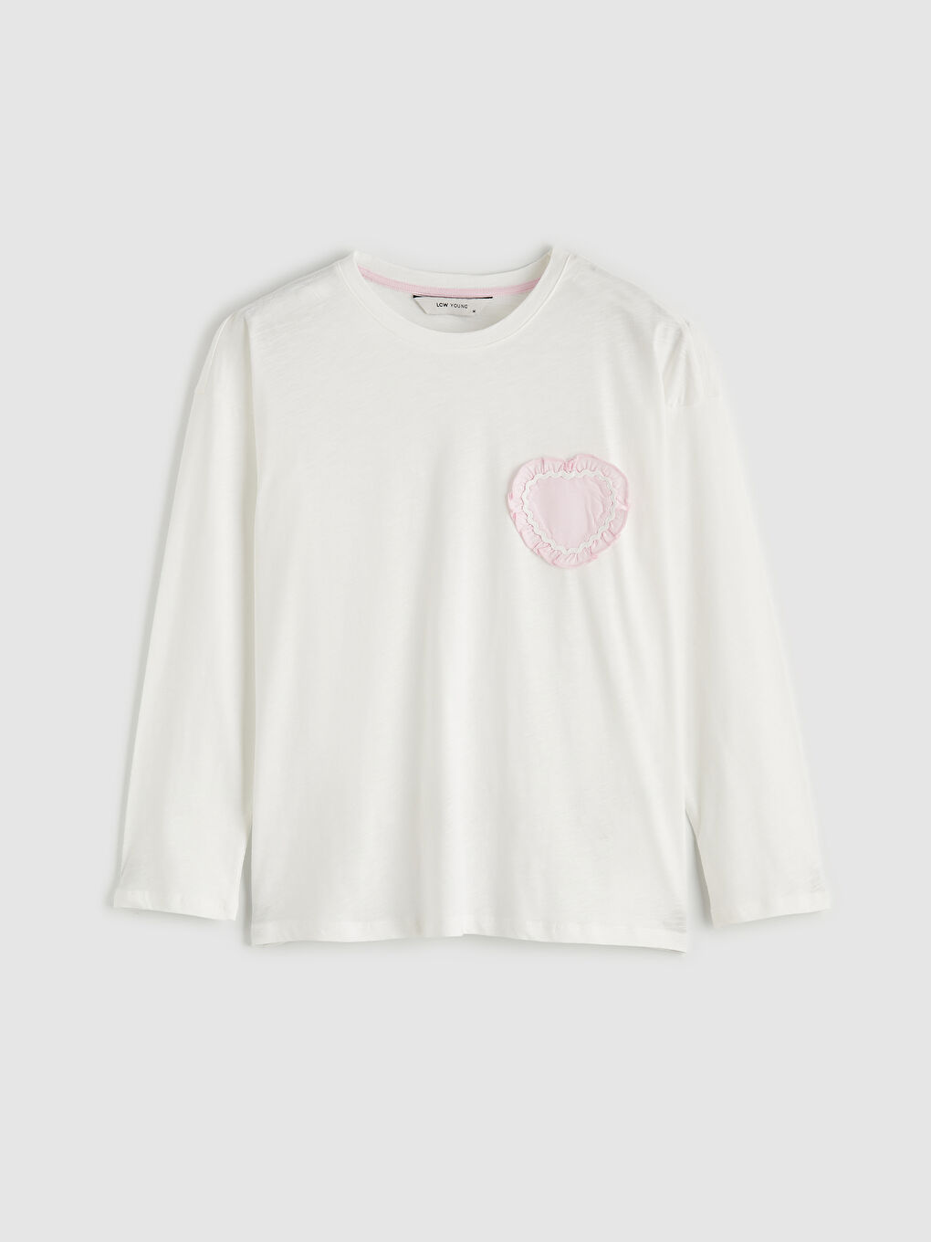 Pembe Bisiklet Yaka Nakışlı Kadın Pijama Takım-5