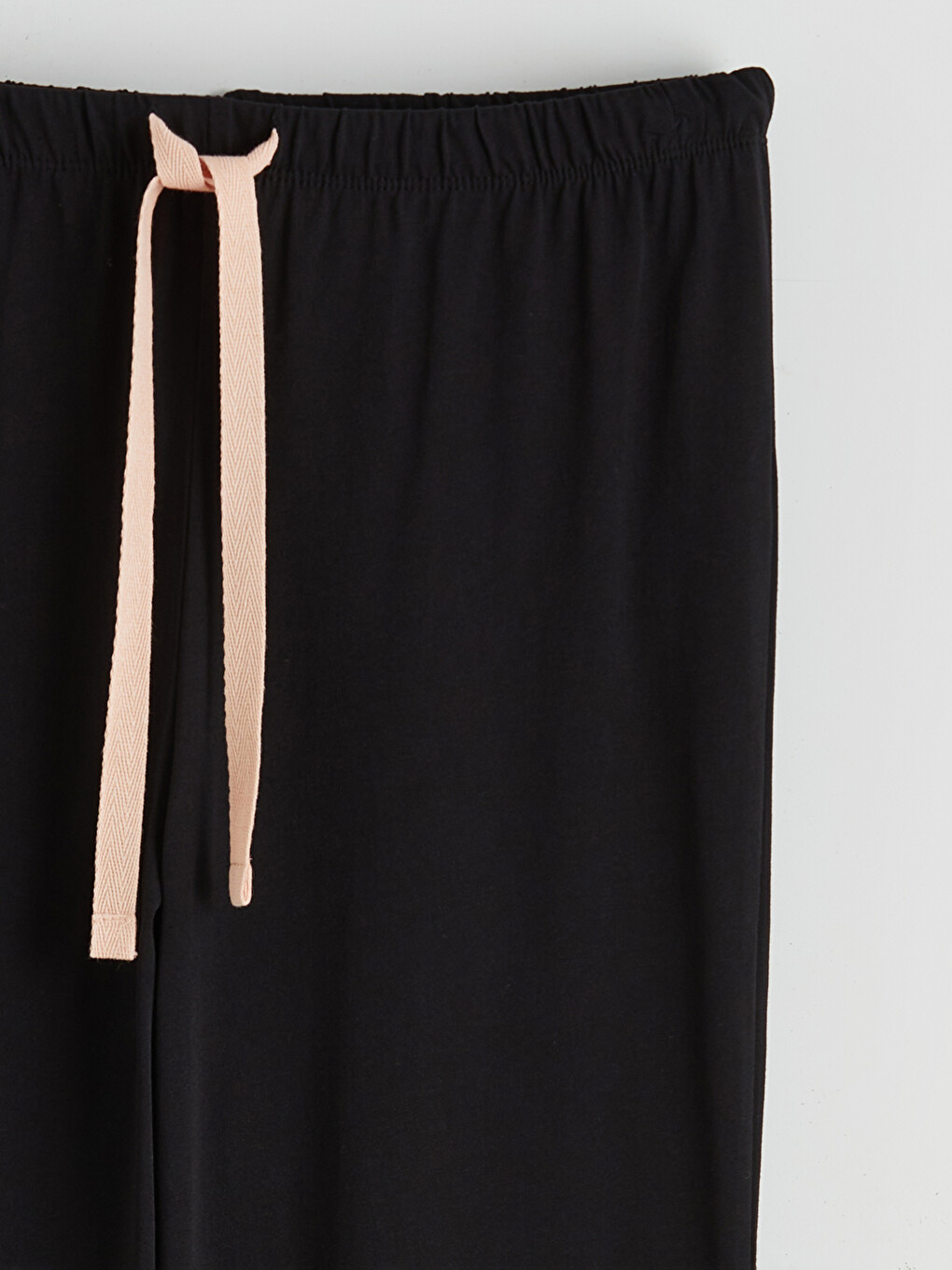 Siyah Beli Lastikli Kadın Pijama Alt-3
