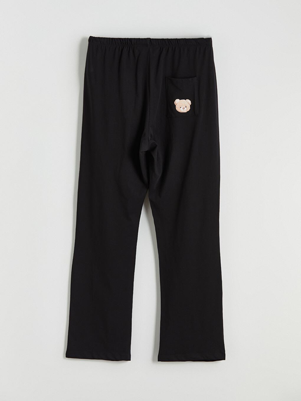 Siyah Beli Lastikli Kadın Pijama Alt-5