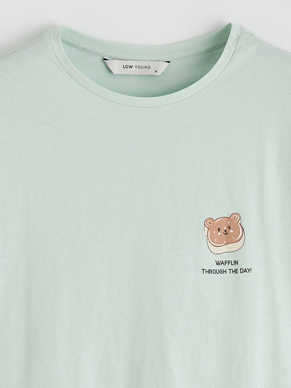 Turkuaz Bisiklet Yaka Baskılı Kadın Şortlu Pijama Takımı-6