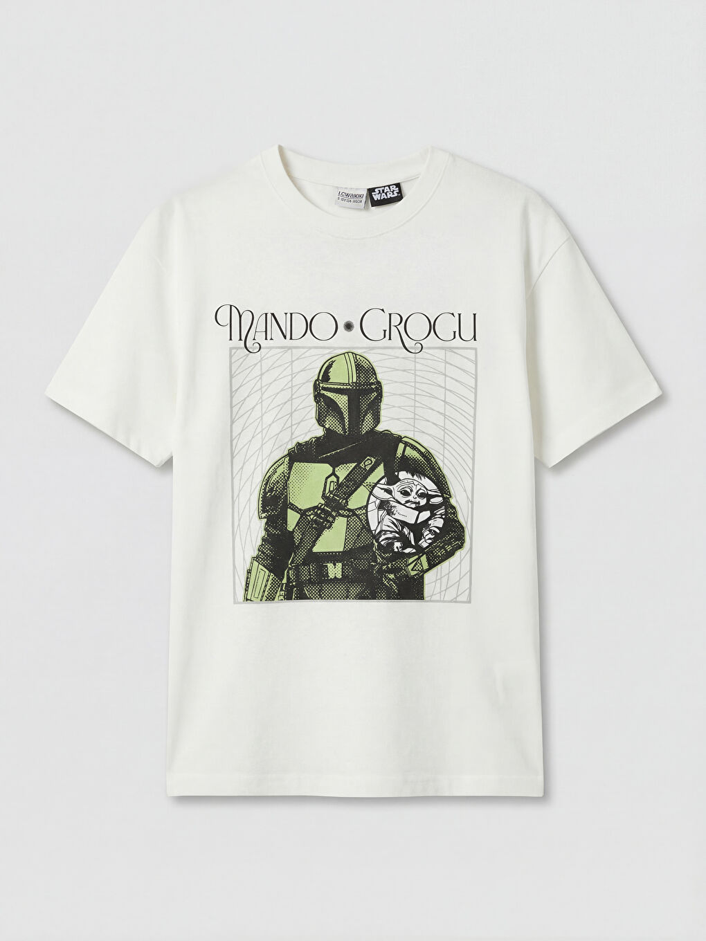 Beyaz The Mandalorian Baskılı Erkek Çocuk Tişört