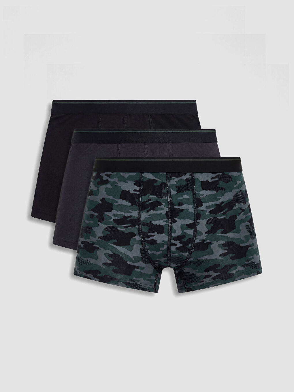 Siyah Pamuklu Esnek Erkek Boxer 3'lü