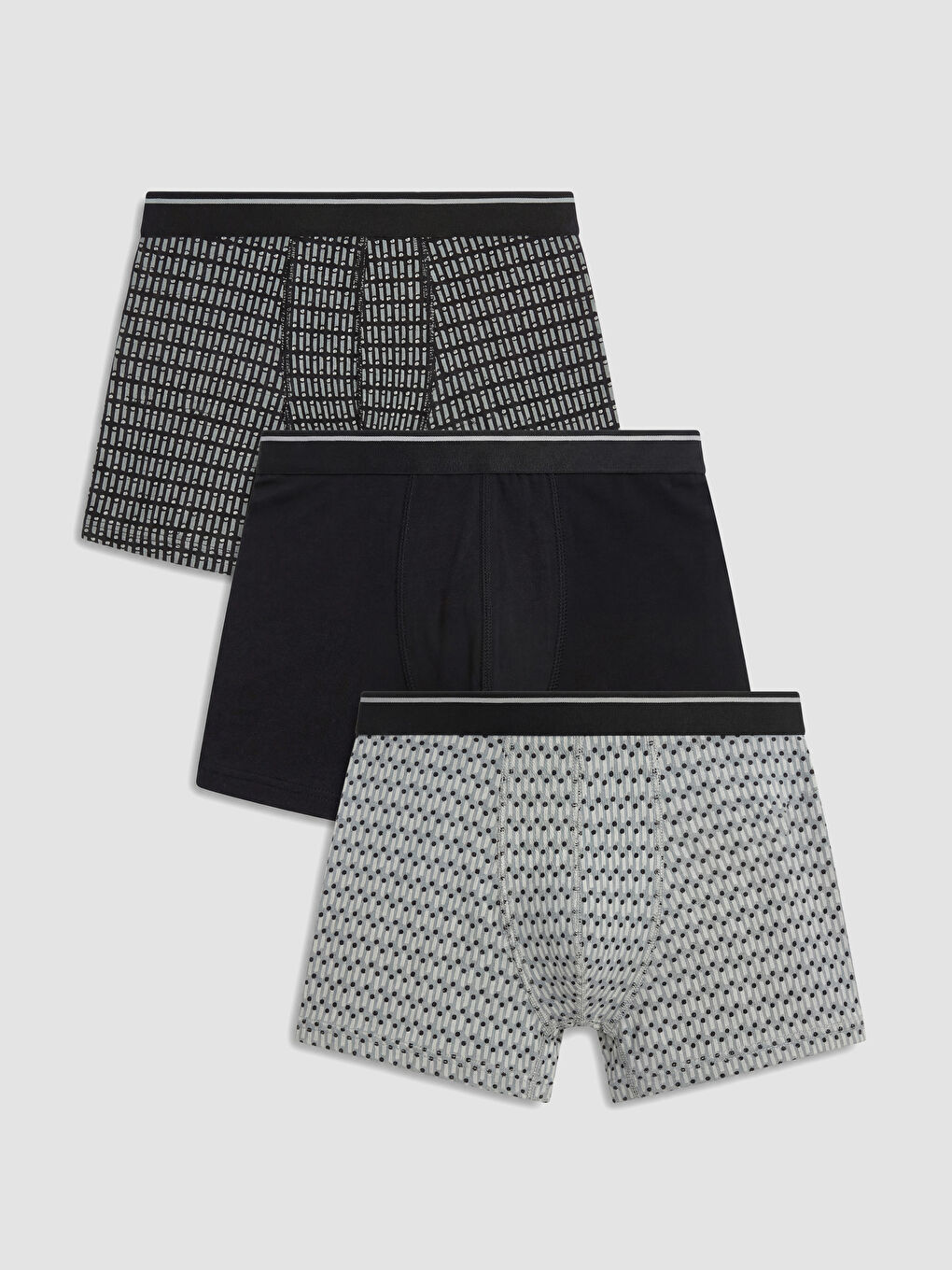 Siyah Pamuklu Esnek Erkek Boxer 3'lü