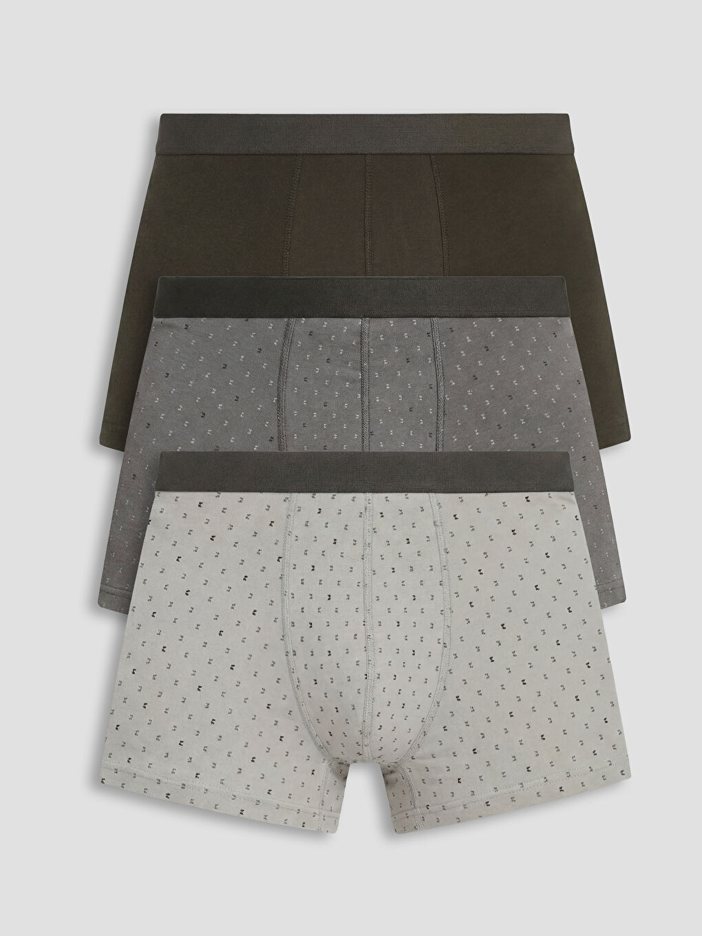 Gri Standart Kalıp Erkek Boxer 3'lü 