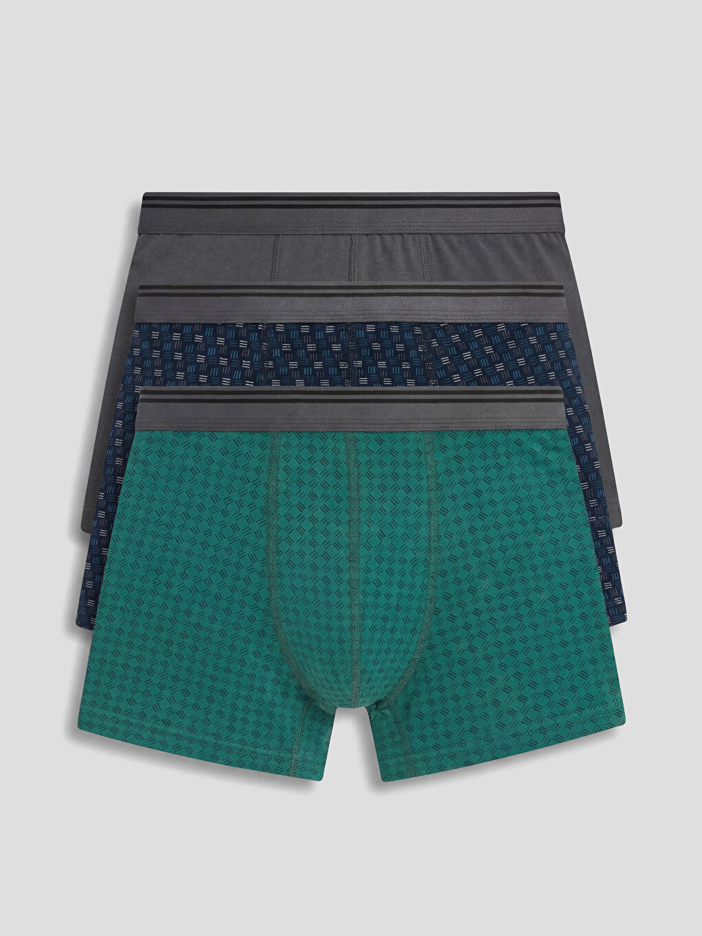 Lacivert Pamuklu Esnek Erkek Boxer 3'lü