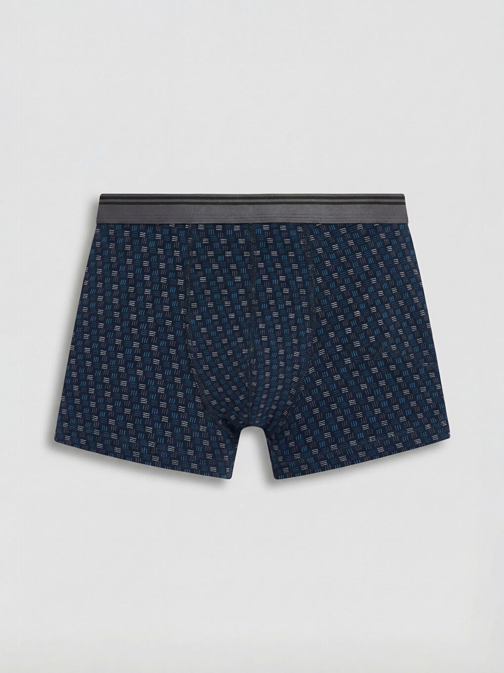 Lacivert Pamuklu Esnek Erkek Boxer 3'lü-1