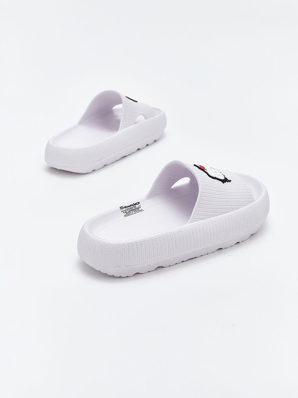 Beyaz Hello Kitty Baskılı Kadın Terlik-4