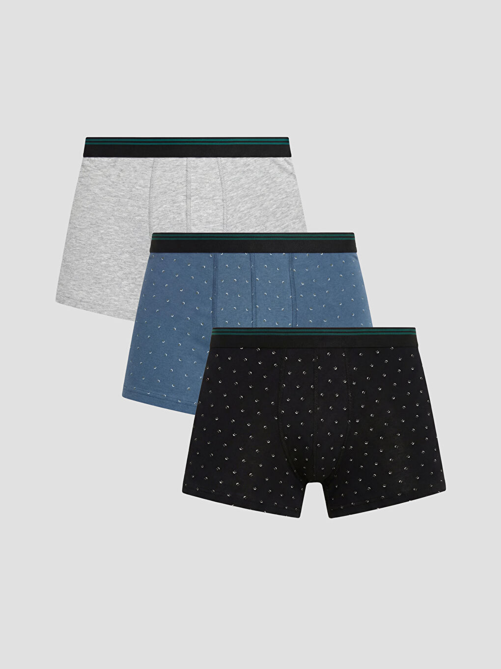 Siyah Standart Kalıp Pamuklu Esnek Erkek Boxer 3'lü