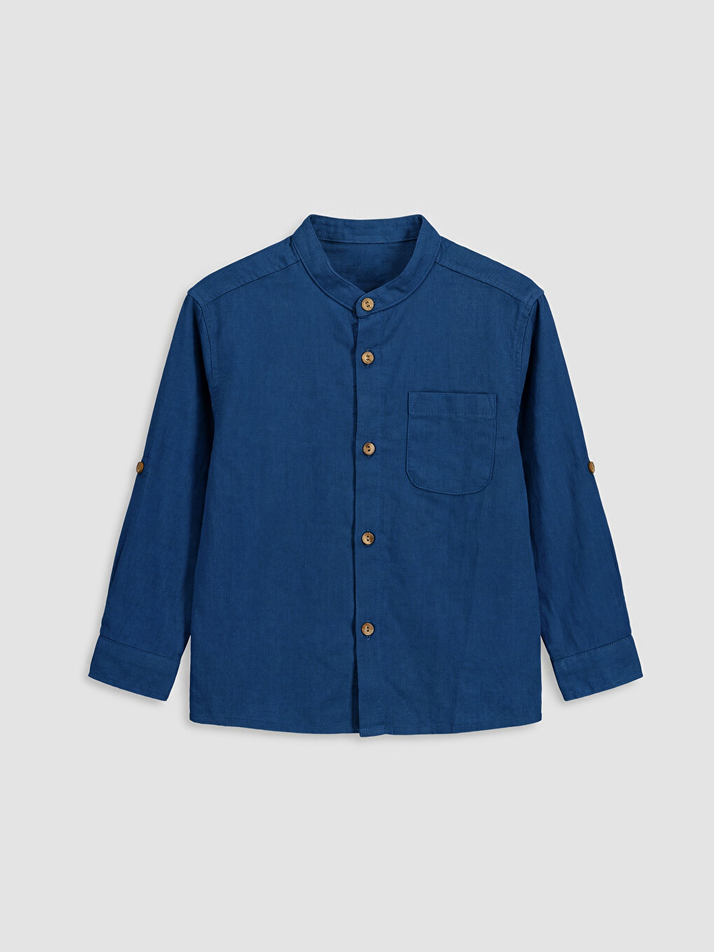 Grandad Collar Poplin Boys' Shirt