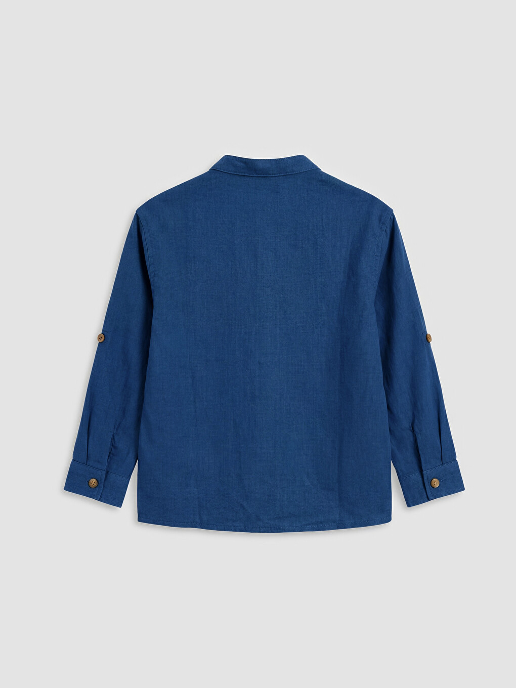 Grandad Collar Poplin Boys' Shirt-1