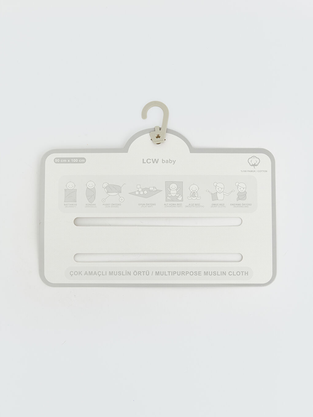 Ekru Desenli Çok Amaçlı Kız Bebek Örtü 90x110 cm-4