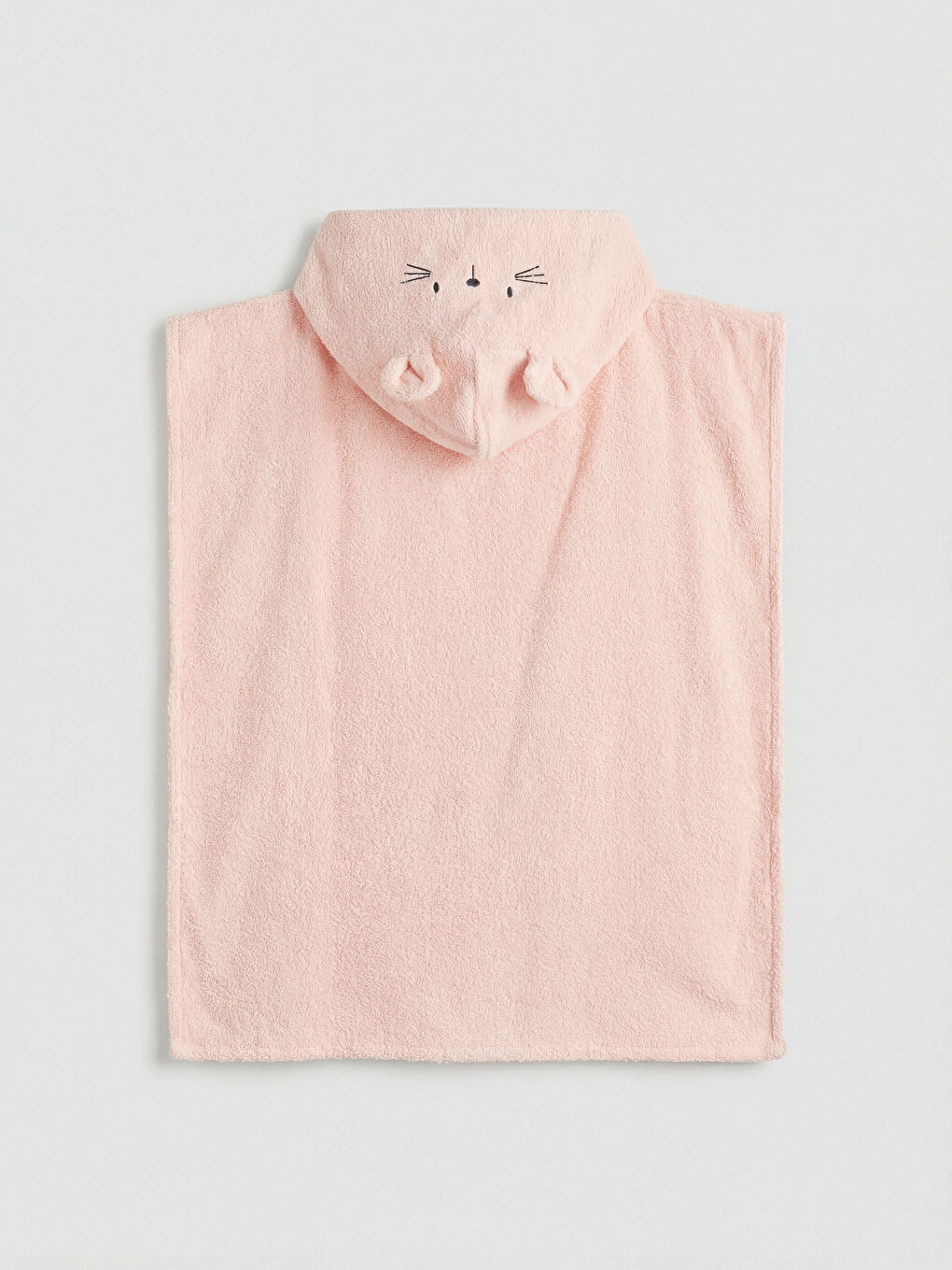 Pembe Hayvan Figürlü Kız Bebek Panço Havlu-1