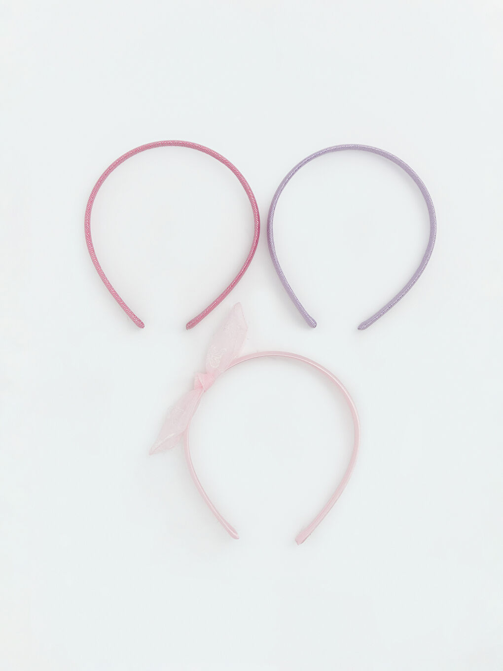 Pembe Parlak Simli Kız Bebek Taç 3'lü