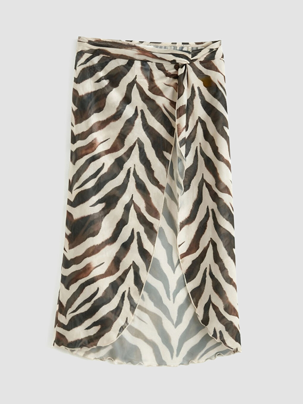 Kahverengi Desenli Büzgülü Kadın Pareo